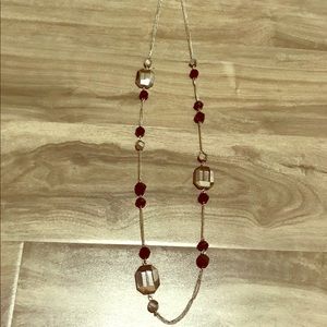 Silver Necklace w/Black and Silver Accent Beads.